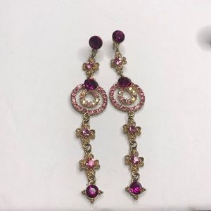Gold and pink dangled earrings